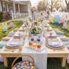 image:imageWDF 100PCS Mint Green Plastic Plates  Green Easter Plates Disposable  Heavy Duty Scalloped Plastic Plate for PartiesWeddingEasterSpringPurple