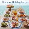 image:imageWDF 50Pack Lemon Oval Paper Plates  10x12 Heavy Duty Large Disposable Dinner Plates  Summer Lemon Serving Platters for BirthdayWeddingTea PartyBaby ShowerSummerCrawfish