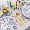 image:imageWDF 50Pack Lemon Oval Paper Plates  10x12 Heavy Duty Large Disposable Dinner Plates  Summer Lemon Serving Platters for BirthdayWeddingTea PartyBaby ShowerSummerBlue Flower