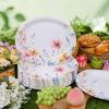 image:imageWDF 50Pack Lemon Oval Paper Plates  10x12 Heavy Duty Large Disposable Dinner Plates  Summer Lemon Serving Platters for BirthdayWeddingTea PartyBaby ShowerSummerDragonfly