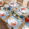 image:imageWDF 50Pack Lemon Oval Paper Plates  10x12 Heavy Duty Large Disposable Dinner Plates  Summer Lemon Serving Platters for BirthdayWeddingTea PartyBaby ShowerSummerCrab
