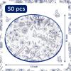 image:imageWDF 50Pack Lemon Oval Paper Plates  10x12 Heavy Duty Large Disposable Dinner Plates  Summer Lemon Serving Platters for BirthdayWeddingTea PartyBaby ShowerSummerBlue Flower