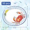 image:imageWDF 50Pack Lemon Oval Paper Plates  10x12 Heavy Duty Large Disposable Dinner Plates  Summer Lemon Serving Platters for BirthdayWeddingTea PartyBaby ShowerSummerCrab