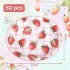 image:imageWDF 50Pack Lemon Oval Paper Plates  10x12 Heavy Duty Large Disposable Dinner Plates  Summer Lemon Serving Platters for BirthdayWeddingTea PartyBaby ShowerSummerStrawberry