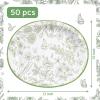 image:imageWDF 50Pack Lemon Oval Paper Plates  10x12 Heavy Duty Large Disposable Dinner Plates  Summer Lemon Serving Platters for BirthdayWeddingTea PartyBaby ShowerSummerGreen Flower
