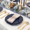 image:imageWDF 60pcs Purple Plates Disposable with Gold Rim  Baroque Light Purple Plastic Plates  Lavender Plates for SpringWeddingEasterBirthdayBlue and Gold