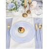 image:imageWDF 60pcs Purple Plates Disposable with Gold Rim  Baroque Light Purple Plastic Plates  Lavender Plates for SpringWeddingEasterBirthdayBlue and Gold