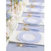 image:imageWDF 60pcs Purple Plates Disposable with Gold Rim  Baroque Light Purple Plastic Plates  Lavender Plates for SpringWeddingEasterBirthdayBlue and Gold