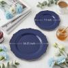 image:imageWDF 60pcs Purple Plates Disposable with Gold Rim  Baroque Light Purple Plastic Plates  Lavender Plates for SpringWeddingEasterBirthdayBlue and Gold
