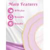 image:imageWDF 60pcs Purple Plates Disposable with Gold Rim  Baroque Light Purple Plastic Plates  Lavender Plates for SpringWeddingEasterBirthdayClear Pink with Gold Rim