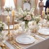 image:imageWDF 60pcs Purple Plates Disposable with Gold Rim  Baroque Light Purple Plastic Plates  Lavender Plates for SpringWeddingEasterBirthdayGold