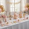 image:imageWDF 60pcs Purple Plates Disposable with Gold Rim  Baroque Light Purple Plastic Plates  Lavender Plates for SpringWeddingEasterBirthdayPink and Gold