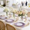 image:imageWDF 60pcs Purple Plates Disposable with Gold Rim  Baroque Light Purple Plastic Plates  Lavender Plates for SpringWeddingEasterBirthdayPurple and White