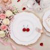 image:imageWDF 60pcs Purple Plates Disposable with Gold Rim  Baroque Light Purple Plastic Plates  Lavender Plates for SpringWeddingEasterBirthdayRose Gold