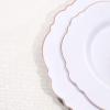 image:imageWDF 60pcs Purple Plates Disposable with Gold Rim  Baroque Light Purple Plastic Plates  Lavender Plates for SpringWeddingEasterBirthdayRose Gold