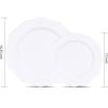image:imageWDF 60pcs Purple Plates Disposable with Gold Rim  Baroque Light Purple Plastic Plates  Lavender Plates for SpringWeddingEasterBirthdaySilver