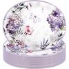 image:imageWDF 50Pack Lemon Oval Paper Plates  10x12 Heavy Duty Large Disposable Dinner Plates  Summer Lemon Serving Platters for BirthdayWeddingTea PartyBaby ShowerSummerHydrangea