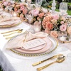 image:imageWDF 150pcs Blue plastic Plates  Navy Blue Plates Disposable  4th of July plates  25guest Disposable Dinnerware Sets for PartyWeddingBirthdayFathers DayPink and Gold