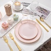 image:imageWDF 150pcs Blue plastic Plates  Navy Blue Plates Disposable  4th of July plates  25guest Disposable Dinnerware Sets for PartyWeddingBirthdayFathers DayPink and Gold