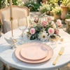 image:imageWDF 150pcs Blue plastic Plates  Navy Blue Plates Disposable  4th of July plates  25guest Disposable Dinnerware Sets for PartyWeddingBirthdayFathers DayPink and Gold