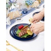 image:imageWDF 150pcs Blue plastic Plates  Navy Blue Plates Disposable  4th of July plates  25guest Disposable Dinnerware Sets for PartyWeddingBirthdayFathers DayBlue and Gold