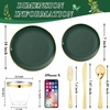 image:imageWDF 150pcs Blue plastic Plates  Navy Blue Plates Disposable  4th of July plates  25guest Disposable Dinnerware Sets for PartyWeddingBirthdayFathers DayGreen
