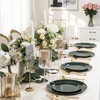 image:imageWDF 150pcs Blue plastic Plates  Navy Blue Plates Disposable  4th of July plates  25guest Disposable Dinnerware Sets for PartyWeddingBirthdayFathers DayGreen