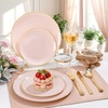image:imageWDF 150pcs Blue plastic Plates  Navy Blue Plates Disposable  4th of July plates  25guest Disposable Dinnerware Sets for PartyWeddingBirthdayFathers DayPink and Gold