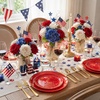 image:imageWDF 150pcs Blue plastic Plates  Navy Blue Plates Disposable  4th of July plates  25guest Disposable Dinnerware Sets for PartyWeddingBirthdayFathers DayRed