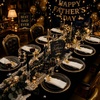image:imageWDF 150pcs Blue plastic Plates  Navy Blue Plates Disposable  4th of July plates  25guest Disposable Dinnerware Sets for PartyWeddingBirthdayFathers DayBlack and Gold