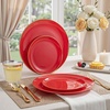 image:imageWDF 150pcs Blue plastic Plates  Navy Blue Plates Disposable  4th of July plates  25guest Disposable Dinnerware Sets for PartyWeddingBirthdayFathers DayRed