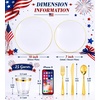 image:imageWDF 150pcs Blue plastic Plates  Navy Blue Plates Disposable  4th of July plates  25guest Disposable Dinnerware Sets for PartyWeddingBirthdayFathers DayWhite and Gold