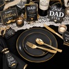 image:imageWDF 150pcs Blue plastic Plates  Navy Blue Plates Disposable  4th of July plates  25guest Disposable Dinnerware Sets for PartyWeddingBirthdayFathers DayBlack and Gold