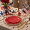 image:imageWDF 150pcs Blue plastic Plates  Navy Blue Plates Disposable  4th of July plates  25guest Disposable Dinnerware Sets for PartyWeddingBirthdayFathers DayRed