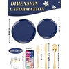 image:imageWDF 150pcs Blue plastic Plates  Navy Blue Plates Disposable  4th of July plates  25guest Disposable Dinnerware Sets for PartyWeddingBirthdayFathers DayBlue and Gold