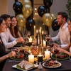 image:imageWDF 150pcs Blue plastic Plates  Navy Blue Plates Disposable  4th of July plates  25guest Disposable Dinnerware Sets for PartyWeddingBirthdayFathers DayBlack and Gold