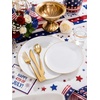 image:imageWDF 150pcs Blue plastic Plates  Navy Blue Plates Disposable  4th of July plates  25guest Disposable Dinnerware Sets for PartyWeddingBirthdayFathers DayWhite and Gold
