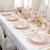 image:imageWDF 150pcs Blue plastic Plates  Navy Blue Plates Disposable  4th of July plates  25guest Disposable Dinnerware Sets for PartyWeddingBirthdayFathers DayPink and Gold