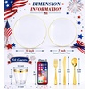 image:imageWDF 150pcs Blue plastic Plates  Navy Blue Plates Disposable  4th of July plates  25guest Disposable Dinnerware Sets for PartyWeddingBirthdayFathers DayWhite and Gold