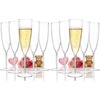 image:imageWDF 36PCS Pink Champagne Flutes Plastic  6 OZ Pink Glitter Disposable Champagne Flutes for WeddingBirthdayPartiesBridal ShowerSummerClear