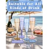 image:imageWDF 36PCS Pink Champagne Flutes Plastic  6 OZ Pink Glitter Disposable Champagne Flutes for WeddingBirthdayPartiesBridal ShowerSummerColorful