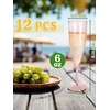 image:imageWDF 36PCS Pink Champagne Flutes Plastic  6 OZ Pink Glitter Disposable Champagne Flutes for WeddingBirthdayPartiesBridal ShowerSummerColorful