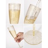 image:imageWDF 36PCS Pink Champagne Flutes Plastic  6 OZ Pink Glitter Disposable Champagne Flutes for WeddingBirthdayPartiesBridal ShowerSummerGold