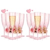 image:imageWDF 36PCS Pink Champagne Flutes Plastic  6 OZ Pink Glitter Disposable Champagne Flutes for WeddingBirthdayPartiesBridal ShowerSummerPink