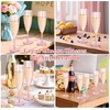image:imageWDF 36PCS Pink Champagne Flutes Plastic  6 OZ Pink Glitter Disposable Champagne Flutes for WeddingBirthdayPartiesBridal ShowerSummerPink