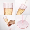 image:imageWDF 36PCS Pink Champagne Flutes Plastic  6 OZ Pink Glitter Disposable Champagne Flutes for WeddingBirthdayPartiesBridal ShowerSummerPink