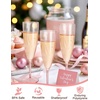 image:imageWDF 36PCS Pink Champagne Flutes Plastic  6 OZ Pink Glitter Disposable Champagne Flutes for WeddingBirthdayPartiesBridal ShowerSummerPink
