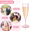 image:imageWDF 36PCS Pink Champagne Flutes Plastic  6 OZ Pink Glitter Disposable Champagne Flutes for WeddingBirthdayPartiesBridal ShowerSummerPink