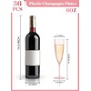 image:imageWDF 36PCS Pink Champagne Flutes Plastic  6 OZ Pink Glitter Disposable Champagne Flutes for WeddingBirthdayPartiesBridal ShowerSummerPink