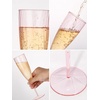 image:imageWDF 36PCS Pink Champagne Flutes Plastic  6 OZ Pink Glitter Disposable Champagne Flutes for WeddingBirthdayPartiesBridal ShowerSummerPink